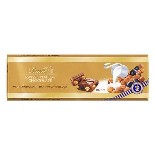 Шоколад молочный Lindt с изюмом и фундуком 300 г в Да