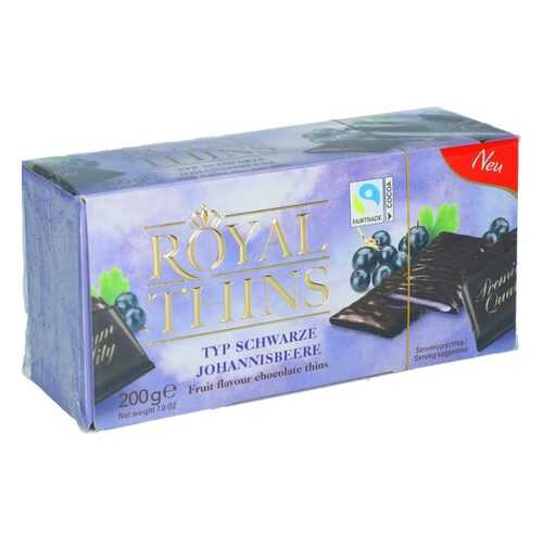 Шоколадные плитки Halloren Royal Thins темный cо вкусом черной смородины 200г. в Да