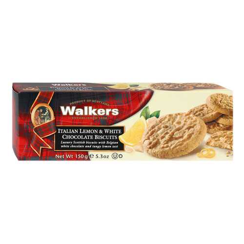 Печенье Walkers Итальянский лимон и белый шоколад 150 г Великобритания в Да