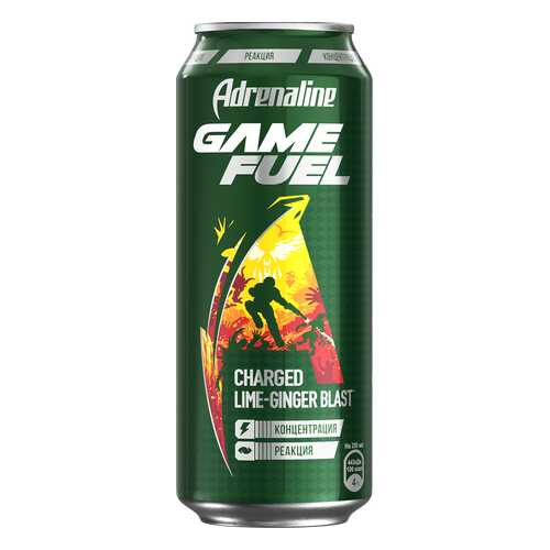 Энергетический напиток Adrenaline game fuel со вкусом имбиря и лайма ж/б 0.449 л в Да