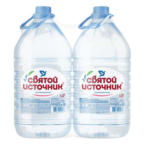 Вода питьевая Святой источник негазированная 5л/2 в Да