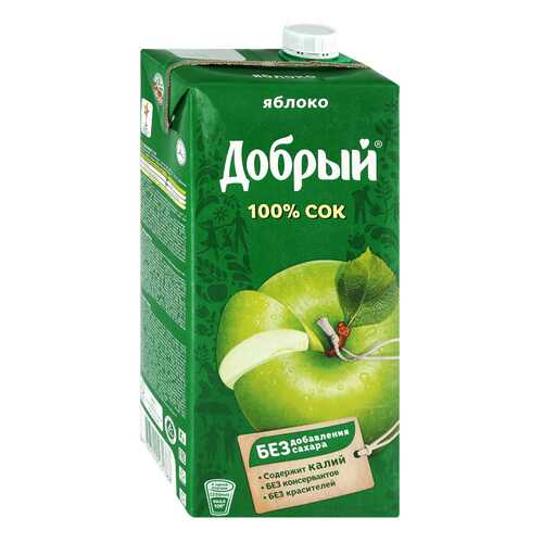 Сок ДОБРЫЙ Яблоко T-Pack 2л*2 шт в Да